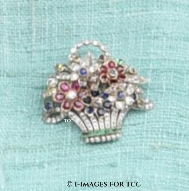 Flower basket brooch