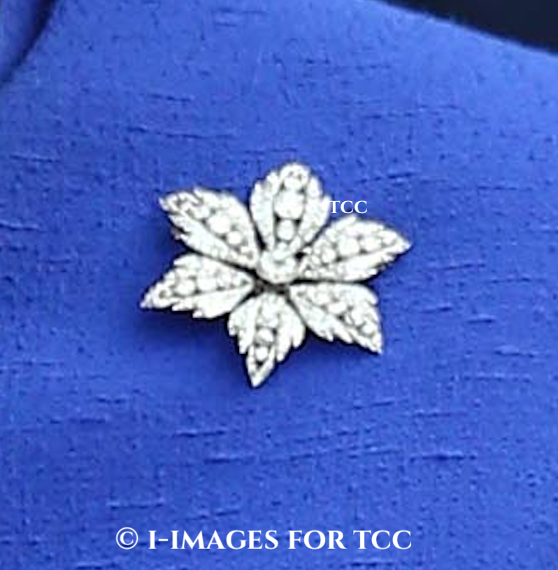 Diamond flower brooch