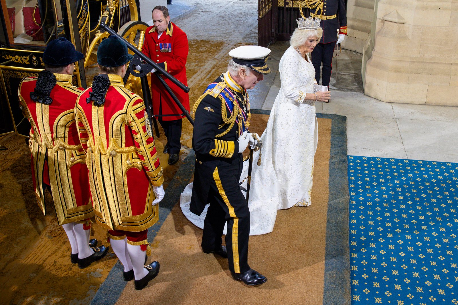 King Charles Wears Crown at First State Opening Parliament of Reign