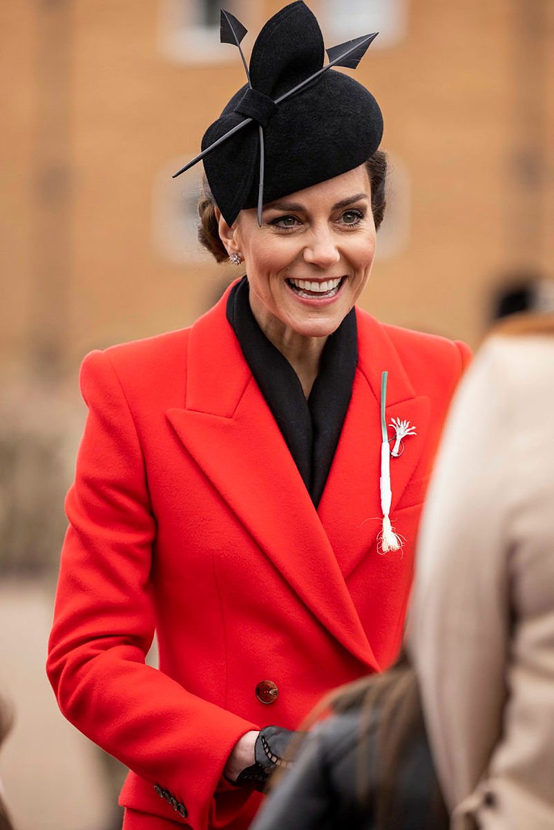 Catherine wearing her diamond leek brooch