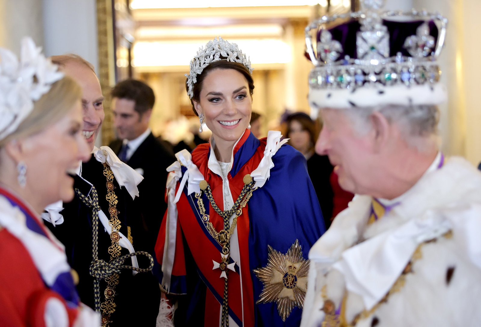 The Princess of Wales wearing a sparkling headpiece for the coronation