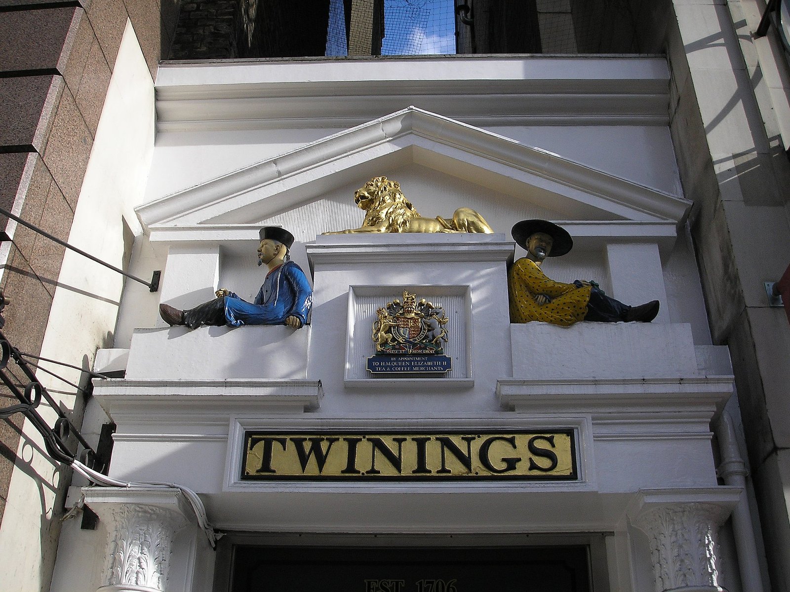 Twinings, suppliers of tea and coffee, received a Royal Warrant from Elizabeth II. (Wikipedia)