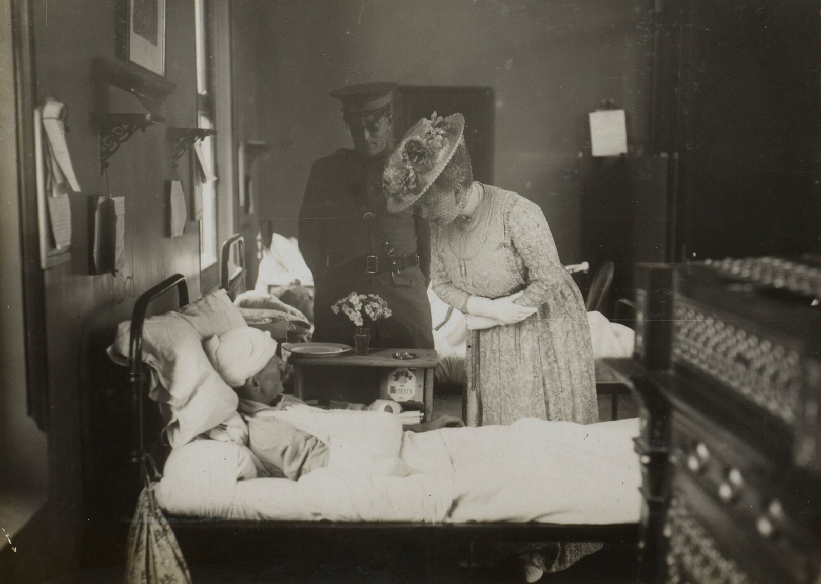 Queen Mary visiting a Cambridge Hospital. 