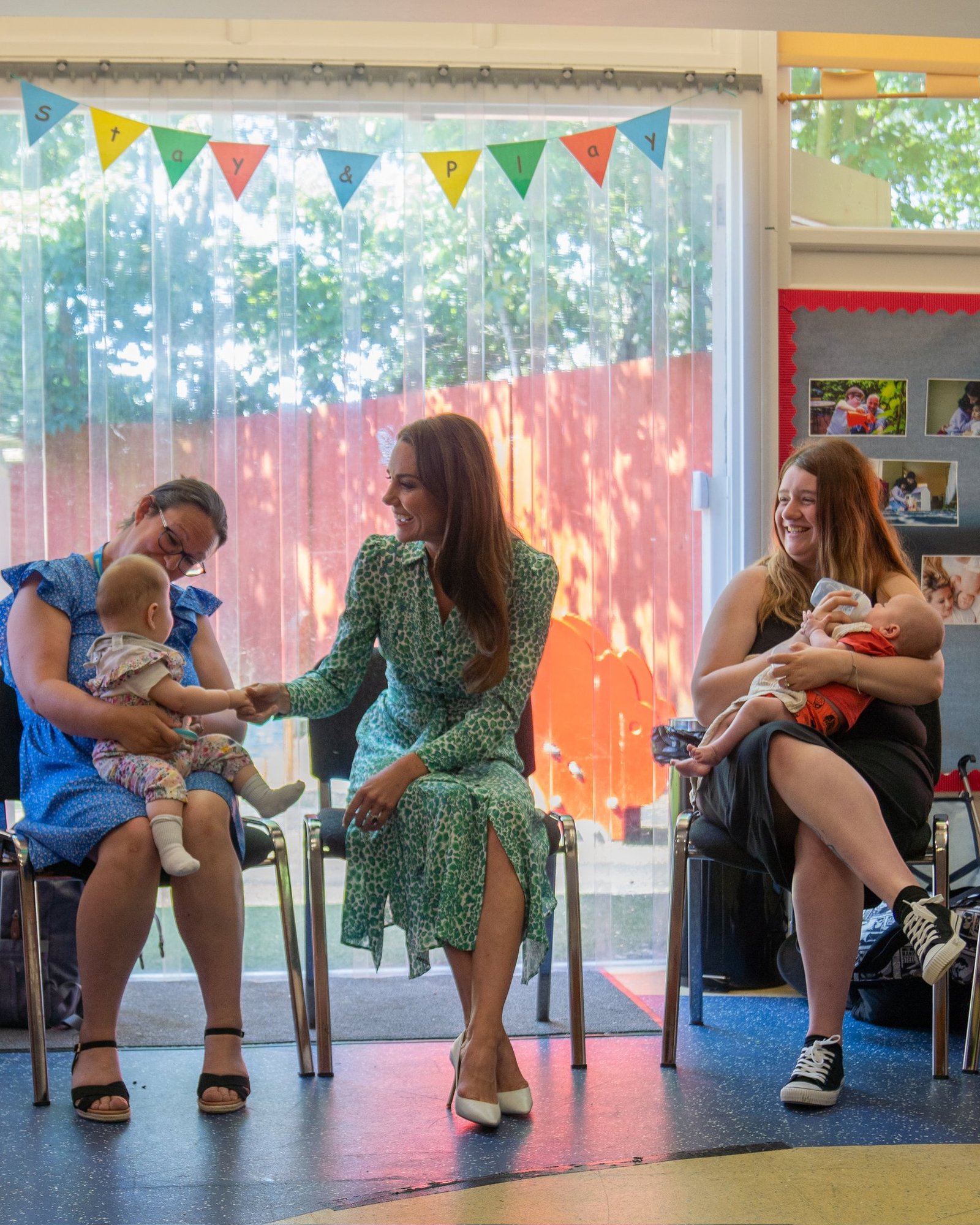 The Princess of Wales met with health visitors and new mums during a visit in June 2023. (Royal Family)