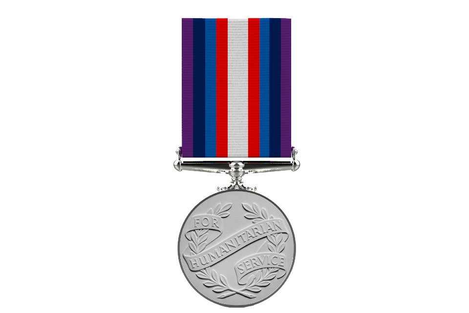 A closer look at the Humanitarian medal. (UK Cabinet Office)