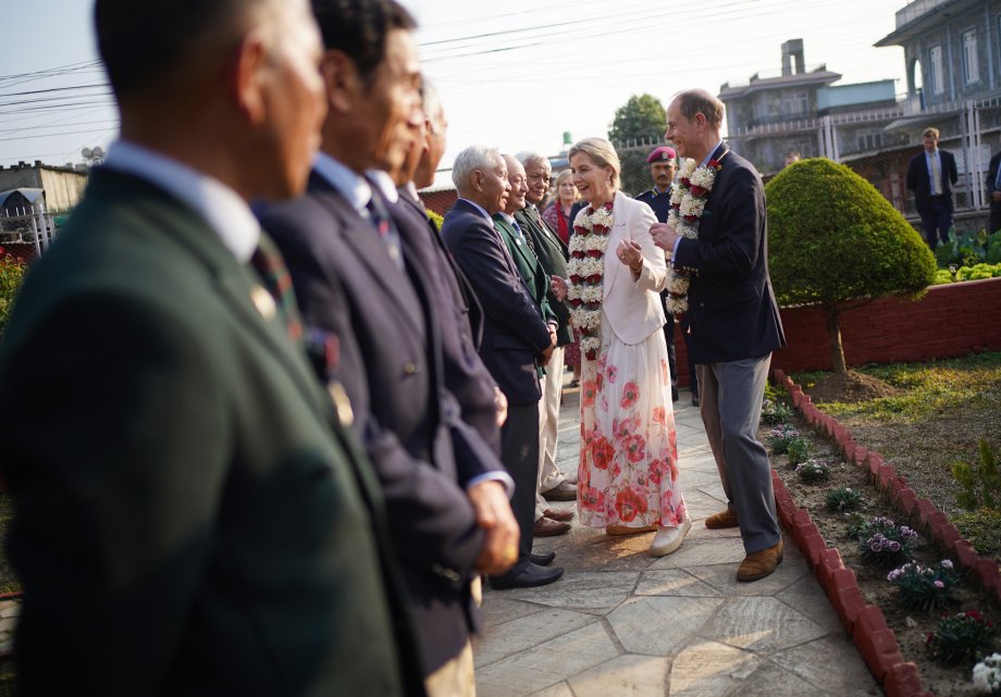 The Duke and Duchess of Edinburgh spoke to Gurkas. (Royal Family)