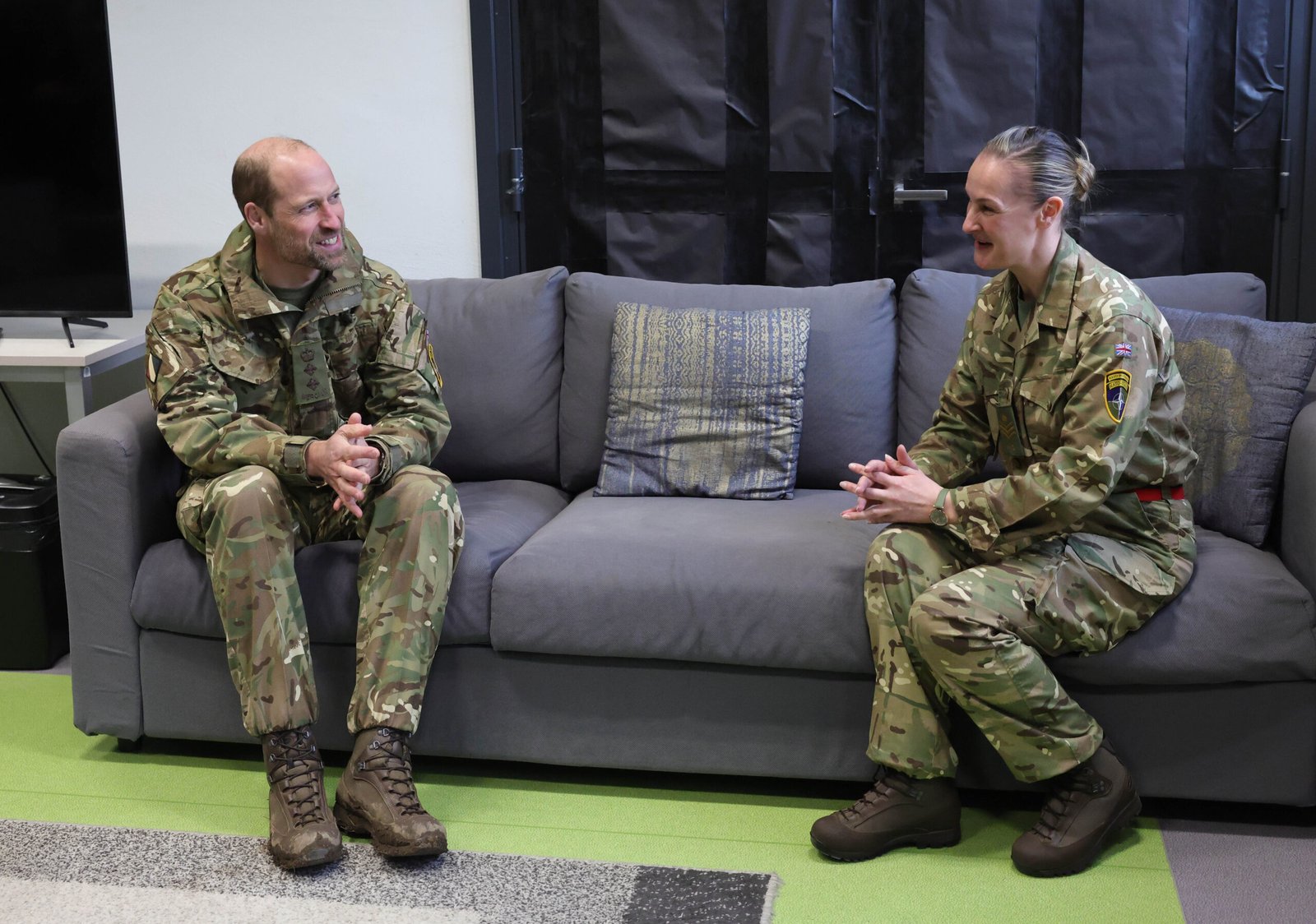 21/03/2025. Tapa, Estonia. Prince William during a visit to the Welfare team to hear about the emotional and mental wellbeing support that is available to soldiers deployed in Tapa on Operation Cabrit. Picture by Andrew Parsons / Kensington Palace