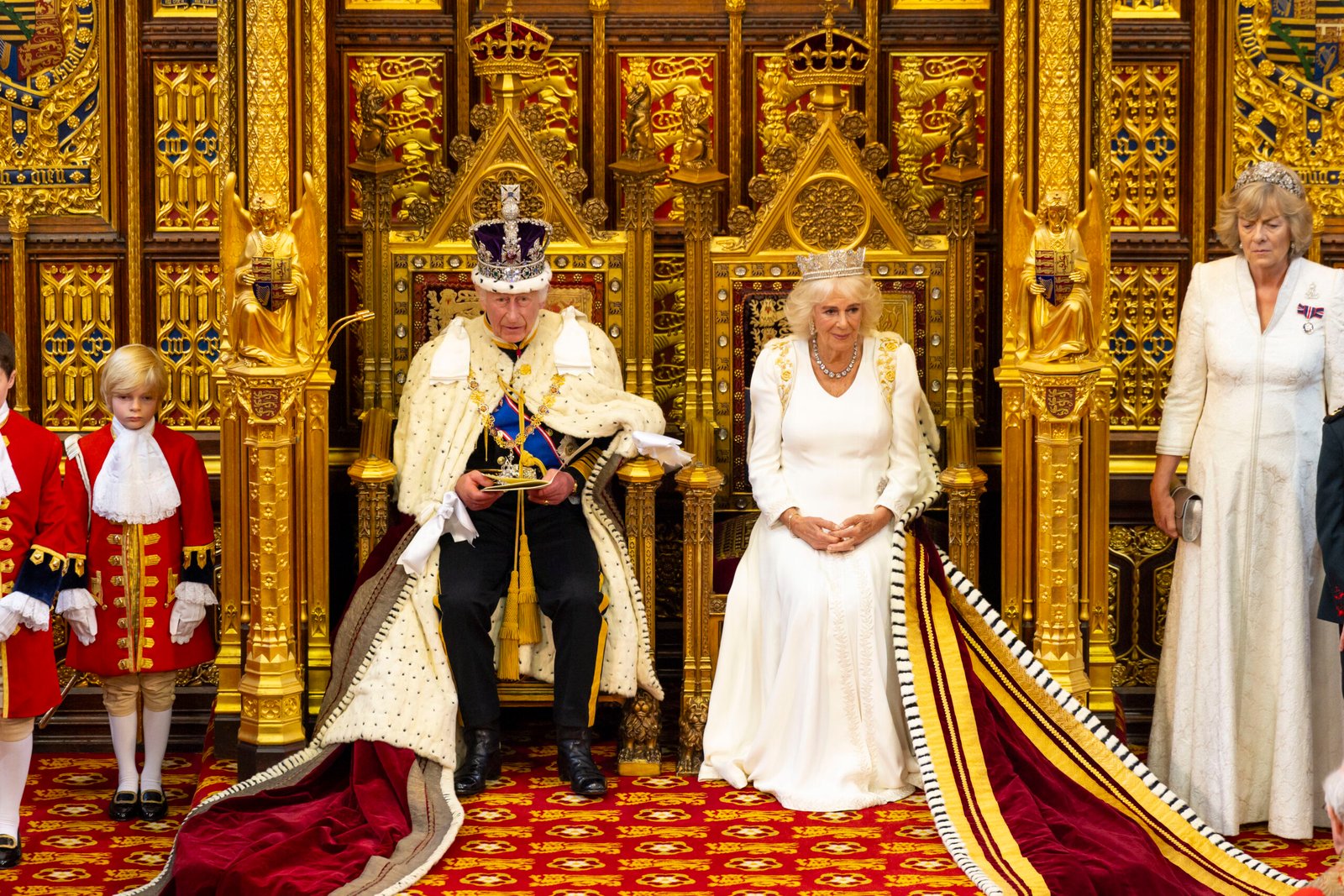 Charles and Camilla attending the State Opening of Parliament.