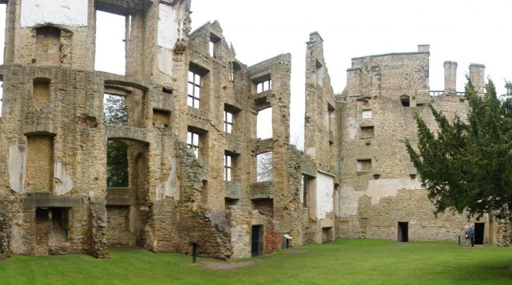 The remains of Hardwick Old Hall today