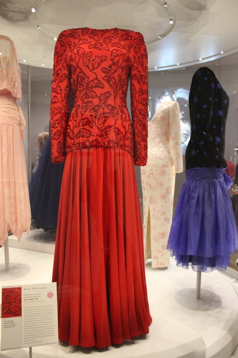 A red Bruce Oldfield gown worn by Diana in Saudi Arabia Chloe Howard 2014
