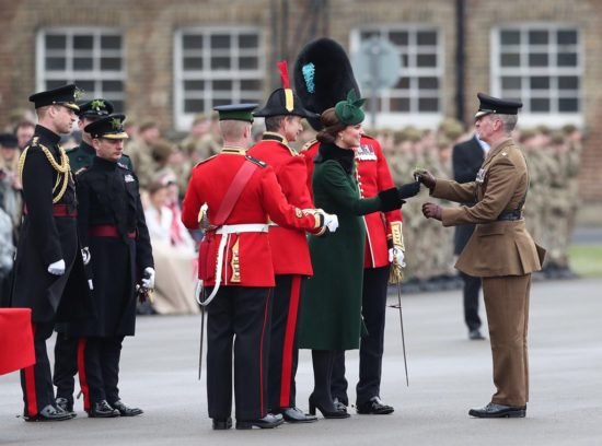 The Duke and Duchess of Cambridge attended the Irish Guards' traditional St Patrick's Day parade (Kensington Palace)