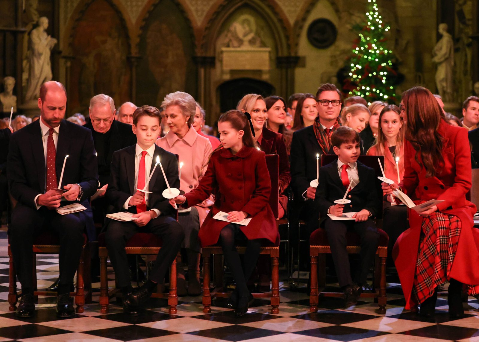 The Prince and Princess of Wales and their children seen at 'Together at Christmas'