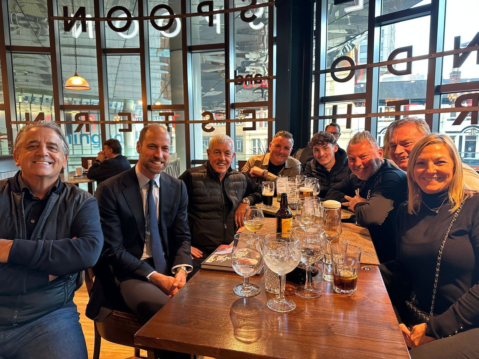 Prince William met Aston Villa fans at a pub in Birmingham.