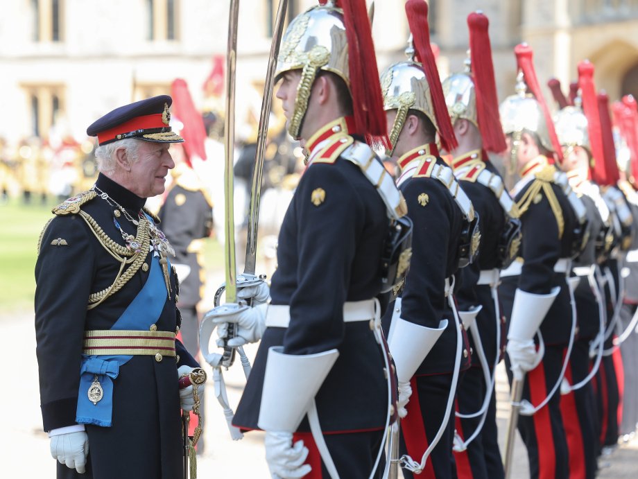 King Charles attended a Presentation of New Standards at Windsor Castle. (Royal Family)