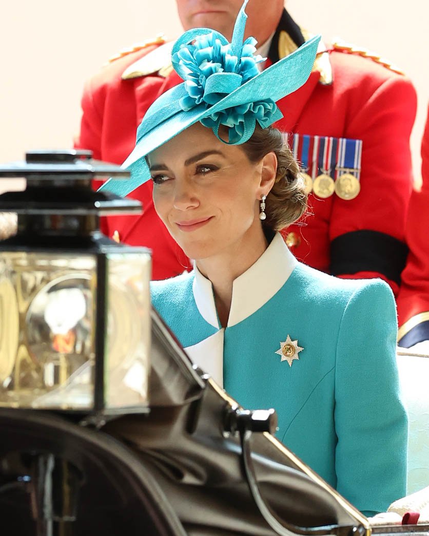 The Princess wearing the Irish Guards Regimental Brooch