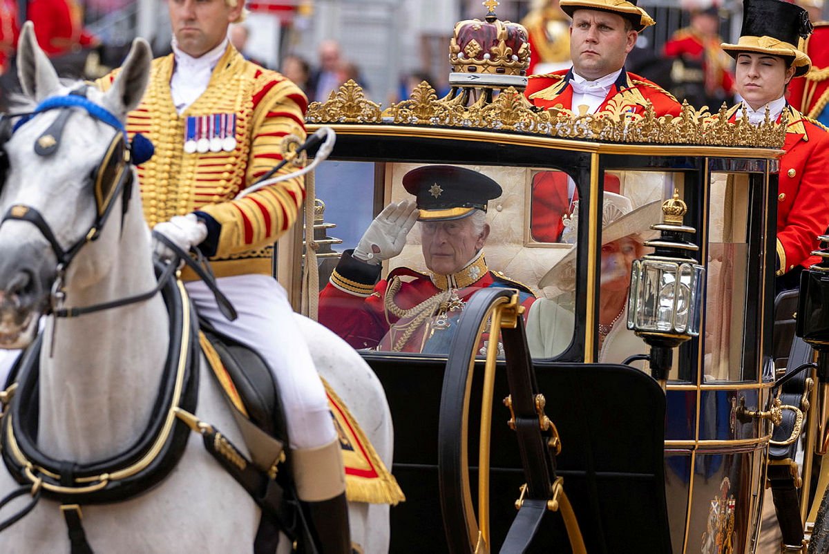 The King will ride in a carriage for Trooping moving forward not on horseback. (Defence Imagery)