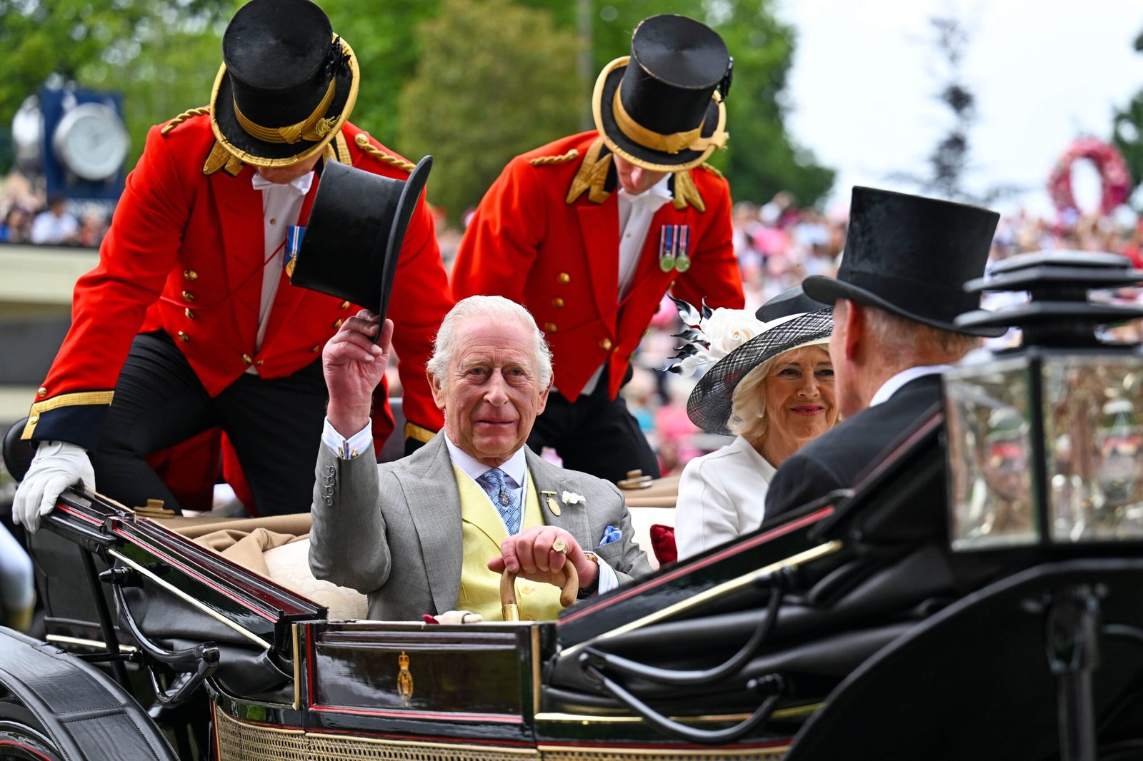 Charles and Camilla led the final carriage procession of Royal Ascot 2025.