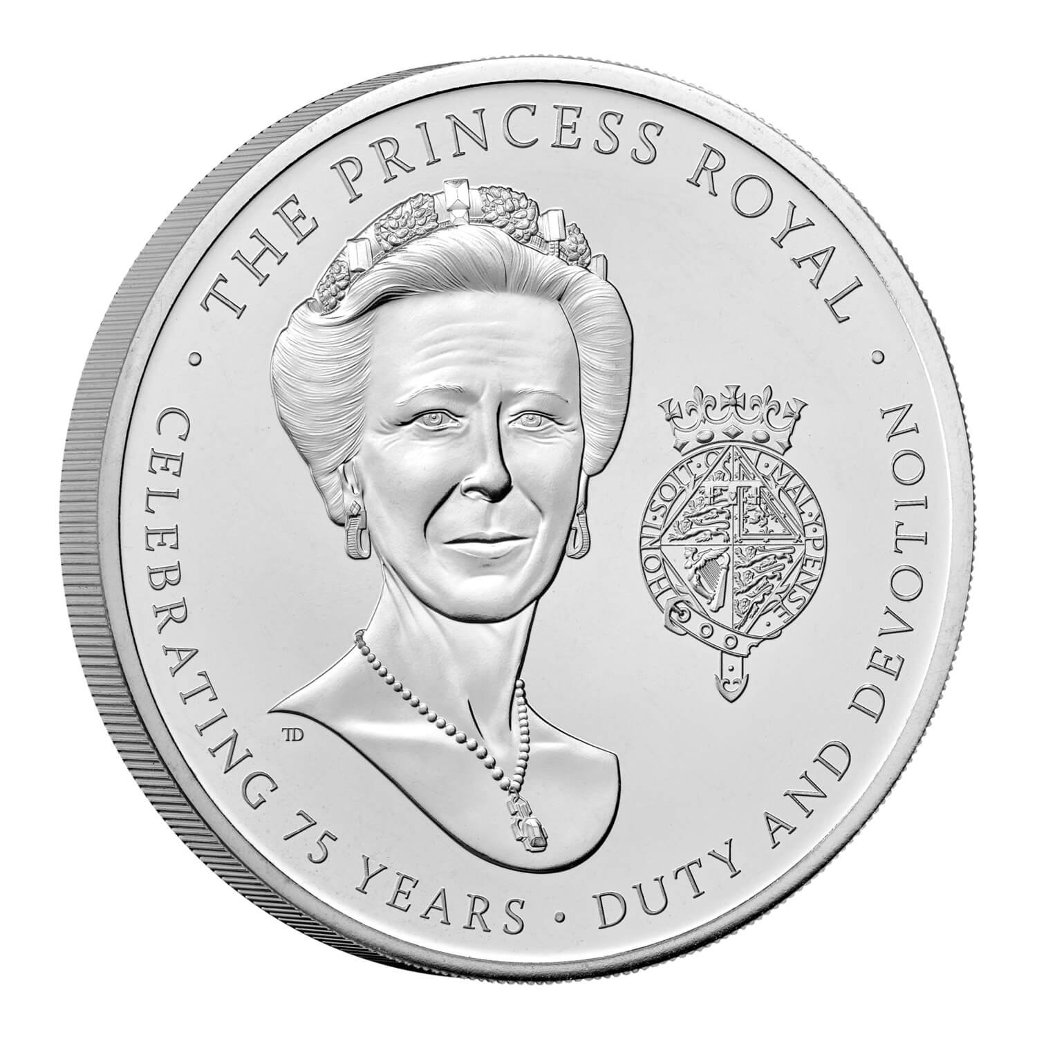 The commemorative coin to mark Princess Anne's 75th Birthday. (Royal Mint)