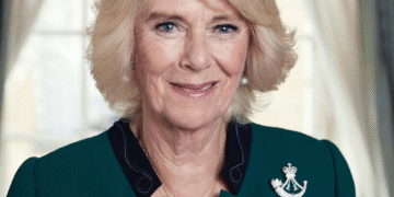 Camilla wearing her rifles brooch