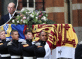 Duke of Kent and family welcome Duchess of Kent’s coffin at Westminster Cathedral
