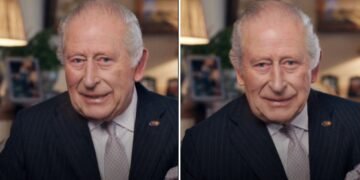 king charles looks into the camera to begin a video message