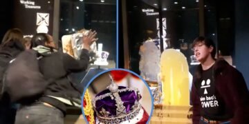 Imperial State Crown attacked with dessert at Tower of London