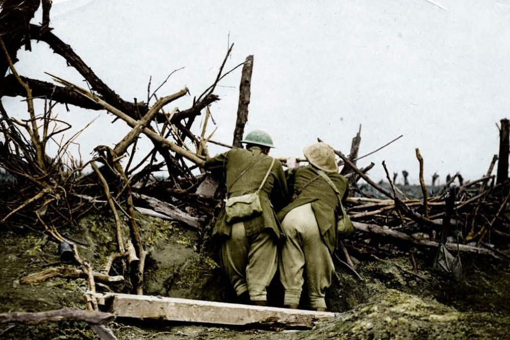 British Troops at the Battle of the Somme, watching the fighting. (Reuters/Archive of Modern Conflict London/Taylor SK)