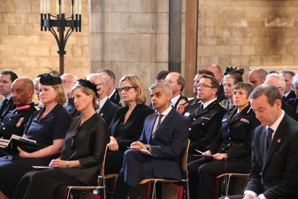 The Countess of Wessex and London's Mayor Sadiq Khan at the Service of Hope following the London Bridge attack (Diocese of Southwark Facebook page)
