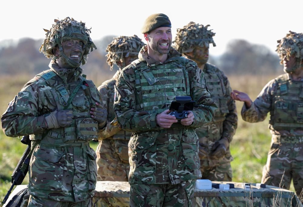 The Prince of Wales got stuck in with the drones during his visit to the Welsh Guards. (Picture by Andrew Parsons / Kensington Palace)