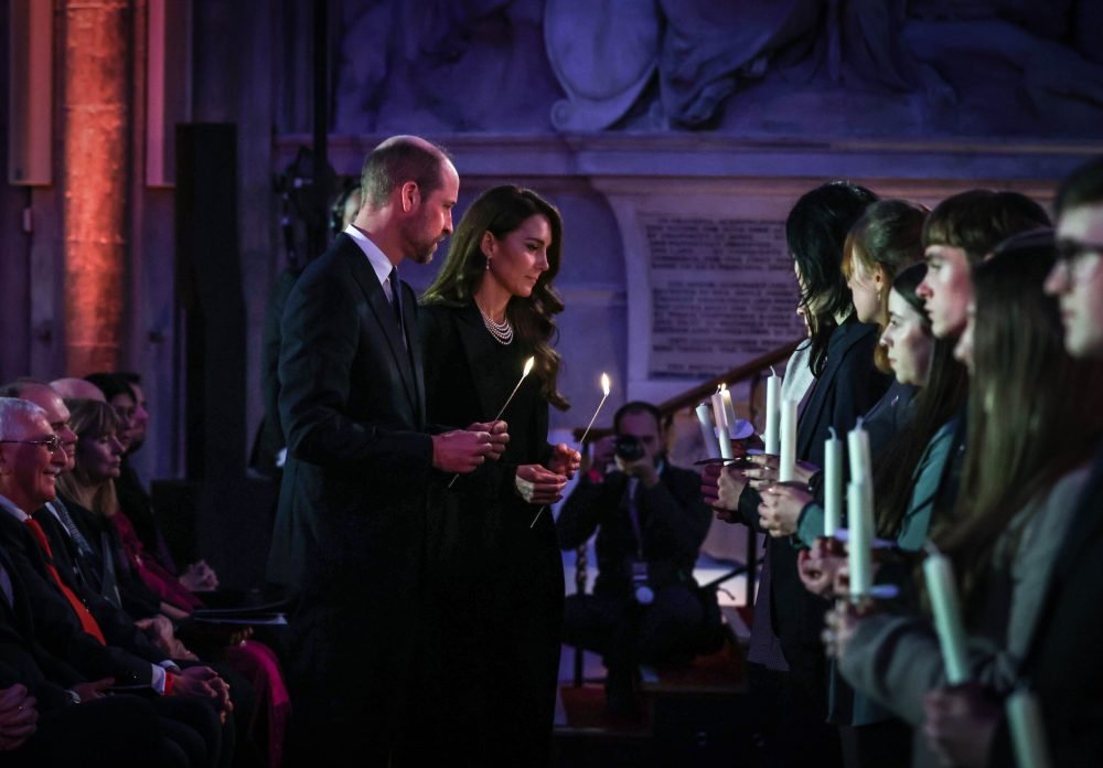 27/01/2025. London, UK. The Prince and Princess of Wales attend a ceremony to commemorate Holocaust Memorial Day and the 80th anniversary of the liberation of Auschwitz-Birkenau on Monday 27th January in London. The event brings together faith and civic leaders as well as survivors of the Holocaust and more recent genocides. His Royal Highness met survivors from the Holocaust and heard their personal stories. The Prince then attended a ceremony where he gave a reading and lit a candle alongside young representatives from the Holocaust Memorial Day Trust and other partner organisations. Picture by Andrew Parsons / Kensington Palace