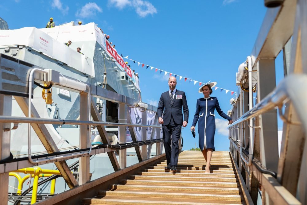 22/05/2025. Glasgow, UK. The Prince of Wales and The Princess of Wales, Sponsor HMS Glasgow, attend the ship’s naming ceremony at the BAE Systems’ shipyard in Scotstoun, Glasgow. Picture by Andrew Parsons / Kensington Palace