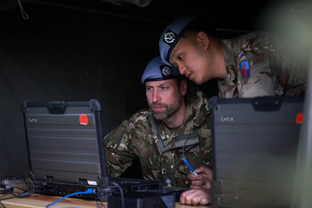 04/06/2025. Wattisham, UK. The Prince of Wales, Colonel-in-Chief, the Army Air Corps (AAC), during his first visit to the regiments. His Royal Highness received an overview on the work of the AAC and heard about 664 Squadron’s operational lessons from overseas tours and how soldiers are adapting to the new capabilities of the recently acquired Apache AH-64E. The Prince also observed a combat PT session before joining the ‘Archer’s Breakfast’ a weekly social event held by 664 Squadron for its personnel and their families. Finally, His Royal Highness presented a King’s Commendation for Valuable Service as well as awarded soldiers their promotion from Corporal to Sergeant. Picture by Andrew Parsons / Kensington Palace