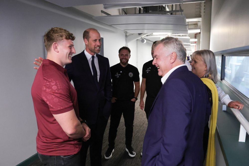 10/09/2025. Cardiff, UK. The Prince of Wales during a visit to a pioneering new mental health hub run by the Jac Lewis Foundation which has launched at Cardiff’s Principality Stadium. The Prince met with some of Jac’s family and friends, including his father Jesse and teammates from Jac’s football team, Ammanford FC, in Carmarthenshire, West Wales. His Royal Highness then joined members of the Welsh Rugby Union and Swansea City FC for a conversation on the important role sport has in communities and how they can use their spaces, platform, and influence to support better mental health amongst players and fans. Picture by Andrew Parsons / Kensington Palace