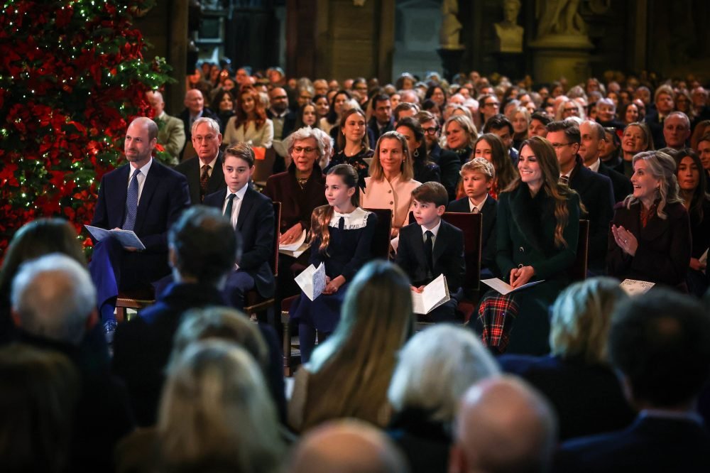 William and Catherine, with their three children, George, Charlotte and Louis, during the 2025 Together at Christmas service (Kensington Palace)