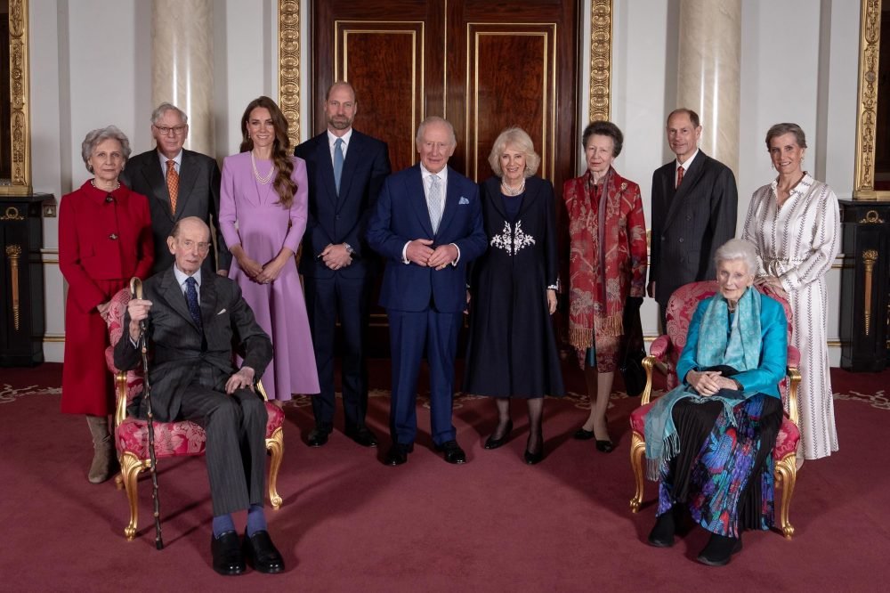 (From Left to Right)
The Duchess of Gloucester, the Duke of Gloucester, the Duke of Kent (front left), the Princess of Wales, the Prince of Wales, King Charles III, Queen Camilla, the Princess Royal, the Duke of Edinburgh, Princess Alexandra (front right) and the Duchess of Gloucester at Buckingham Palace in London, to celebrate the 100th anniversary of Queen Elizabeth II's birth. Picture date: Tuesday April 21, 2026. PA Photo. Photo credit should read: Aaron Chown/PA Wire