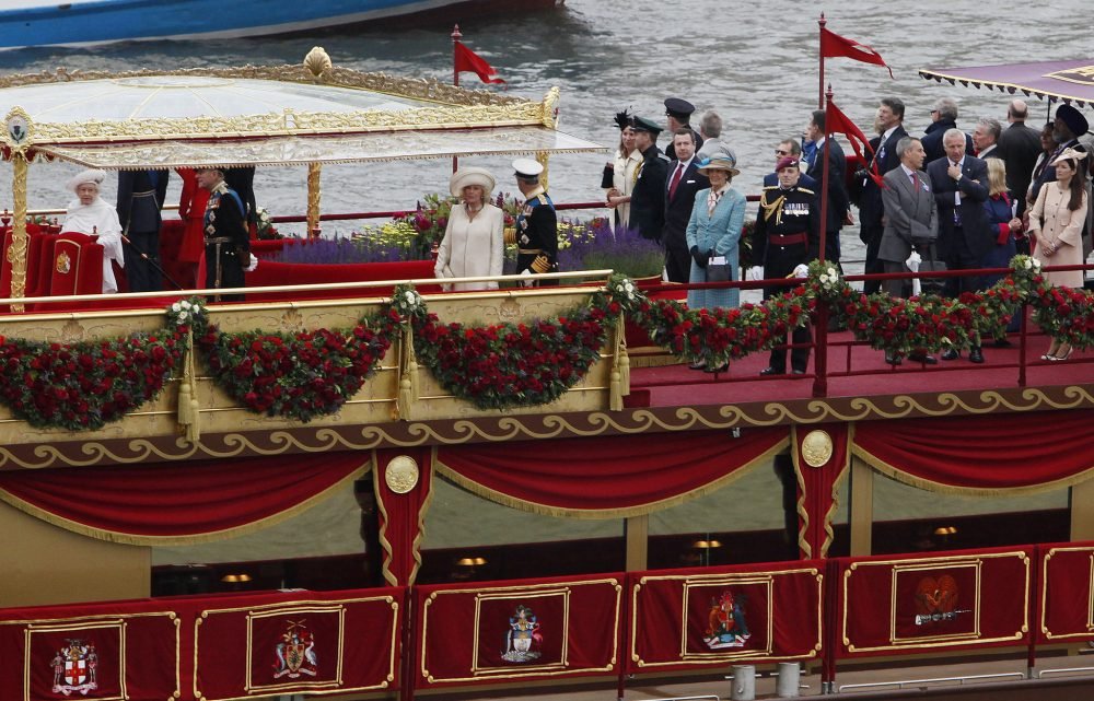 The Royal Family aboard Royal Barge Spirit of Chartwell during the Diamond Jubilee river pageant