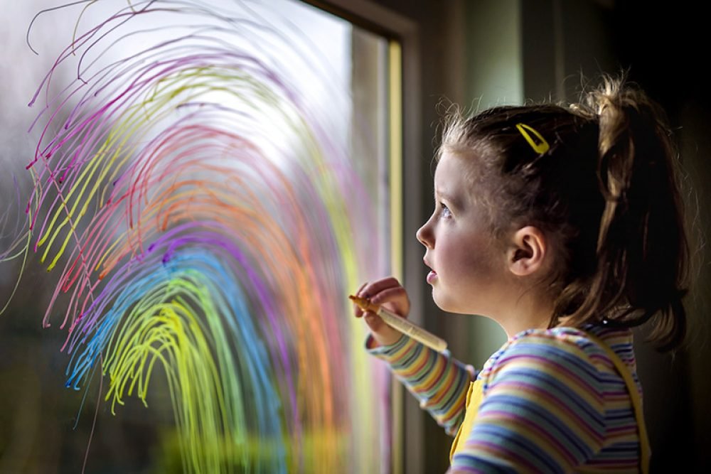 Self isolation during the Covid-19 coronavirus pandemic, Edinburgh, March 28th 2020. My daughter draws a rainbow on our window so passing children can see.

© Helen Patience
h.pugh77@gmail.com
Tel: 07837 533051