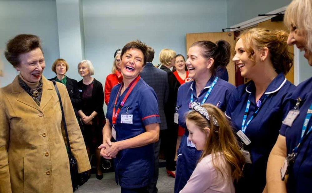 The Princess Royal meets midwives and staff at Rotherham, including a widwife of the year nominee, Emma Calver (Royal Family)