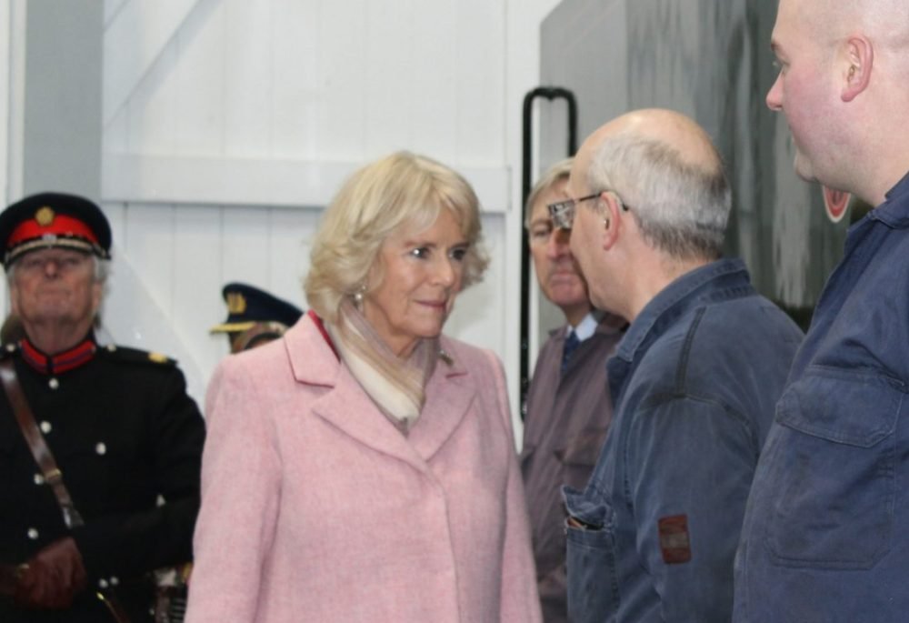 Camilla chats to volunteers of the steam railway  © Victoria Howard