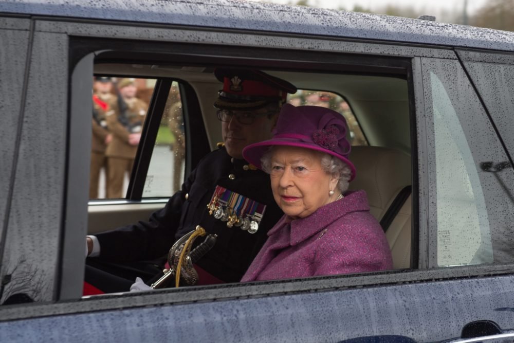 The Queen inspected The Royal Welsh from her Range Rover before handing out leeks to celebrate St David's Day (MoD)
