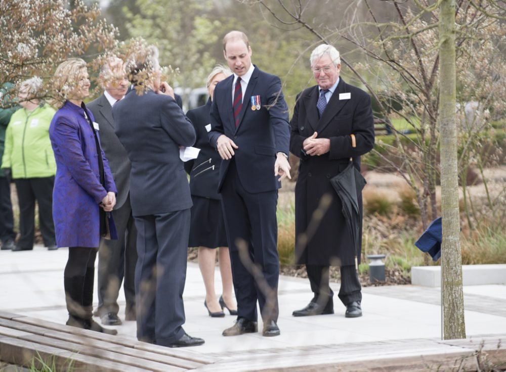 Prince William met veterans, volunteers and schoolchildren at the official opening of a new Remembrance Centre at the National Memorial Arboretum. (Corporal Dek Traylor / MoD Crown)