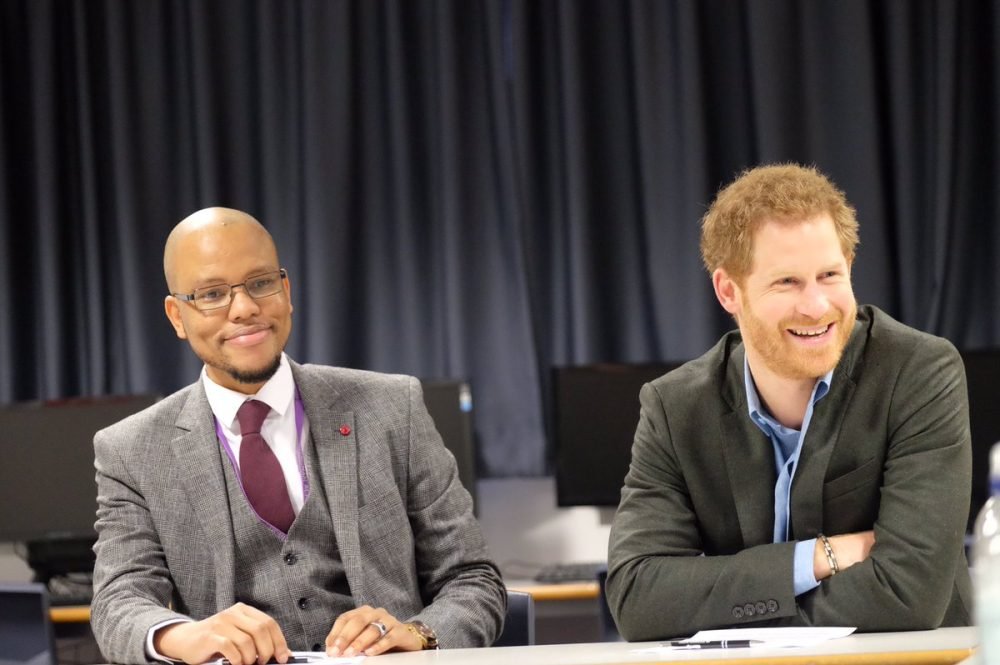 Prince Harry was visiting programmes supported by the Royal Foundation in Nottingham (@KensingtonRoyal)