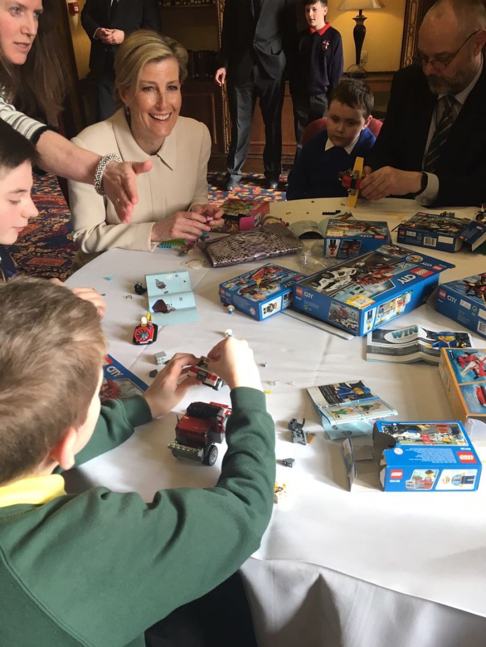 Sophie Wessex does craft with children at the Aspergers Association Royal Family)