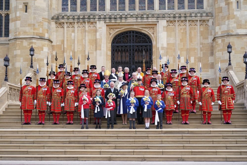 Charles and Camilla outside St George's Chapel. (Clarence House)