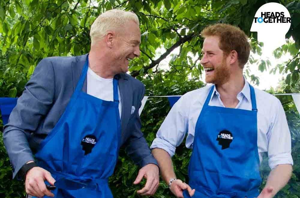 Prince Harry chats with Iwan Thomas about his struggles over a BBQ (Heads Together)