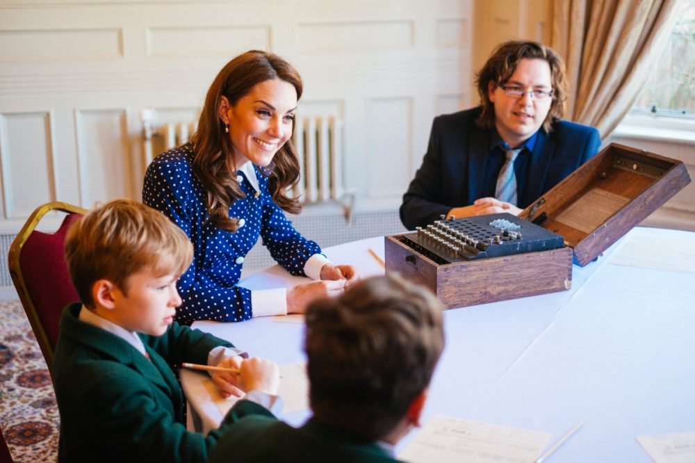 kate, the duchess of cambridge helps schoolchildren with codebreaking (kensington royal)