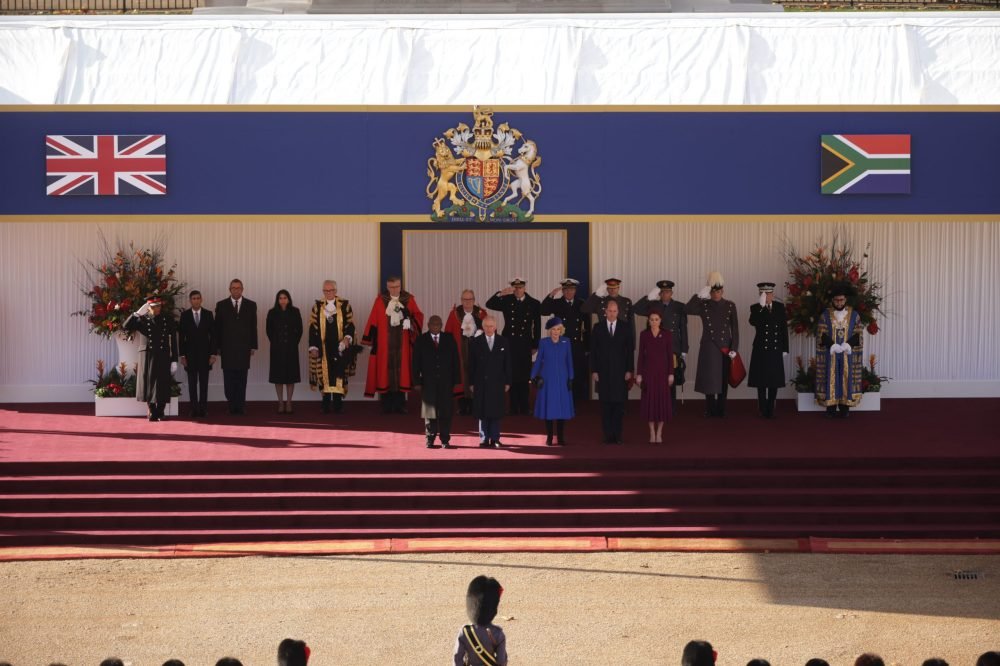 William and Kate joined Charles and Camila for the State Visit, welcoming the President of South Africa (MOD)
