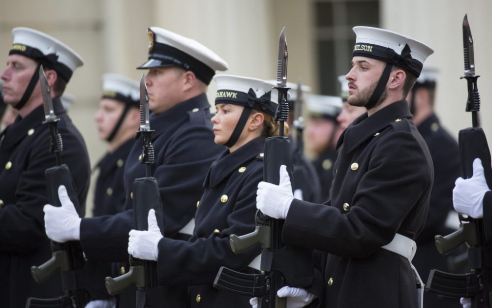 ROYAL NAVY DECLARED READY TO MOUNT HISTORIC FIRST PUBLIC DUTIES The Royal Navy mounted their first Changing of the Guard today (MoD)