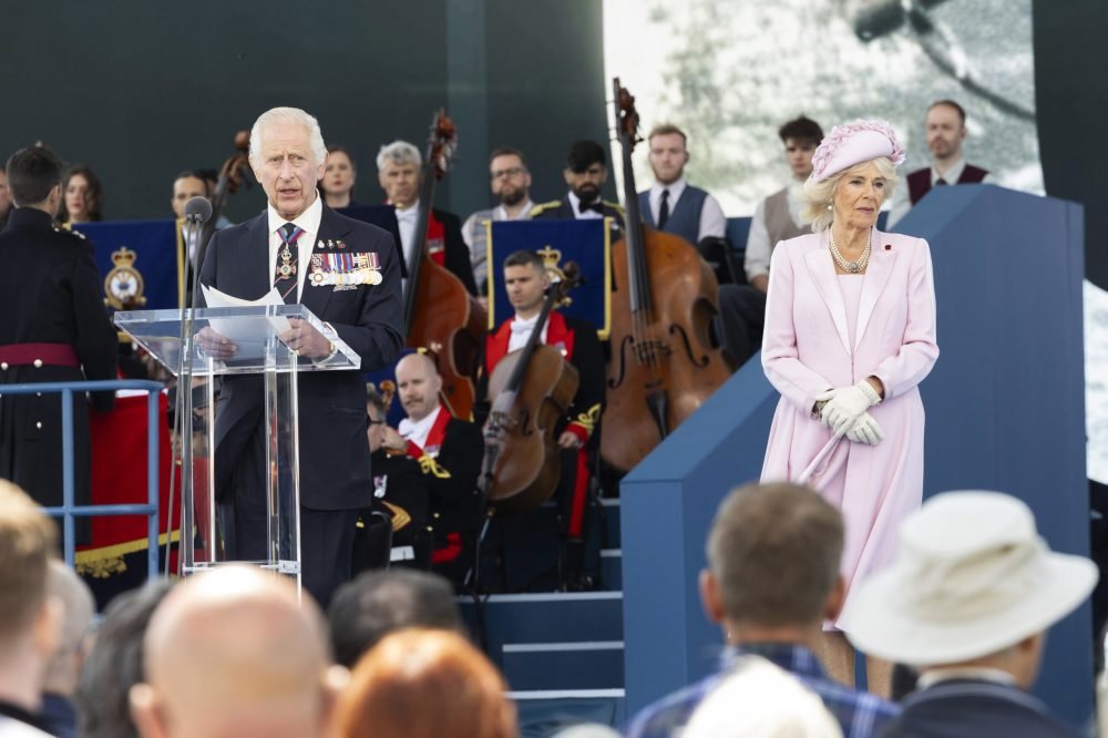 His Majesty The King and Her Majesty The Queen on 5th June 2024, the date that many soldiers set off from Portsmouth, an event on Southsea Common saw thousands of members of the public join D-Day veterans and VIP guests to mark the anniversary. 

Hosted by Dame Helen Mirren, it features tributes, readings, performances and more, with many special guests expected to grace the specially erected stage on Southsea Common.
The Ministry of Defence will host the UK’s national commemorative event for the 80th anniversary on Southsea Common in Portsmouth. HM The King, the Prime Minister, special guests, members of the public and hundreds of local schoolchildren will attend the spectacular cultural commemoration which will be broadcast live on BBC One. 

The Normandy Landings were the largest amphibious invasion in the history of warfare. The invasion, codenamed Operation Neptune, was a combined naval, land and air assault on Nazi-occupied France. (Defence Imagery).