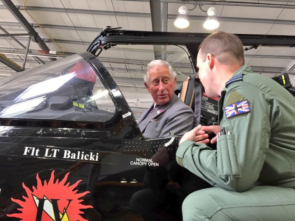 The Prince of Wales hopped in a Haw T2 aircraft at RAF Valley (Clarence House)